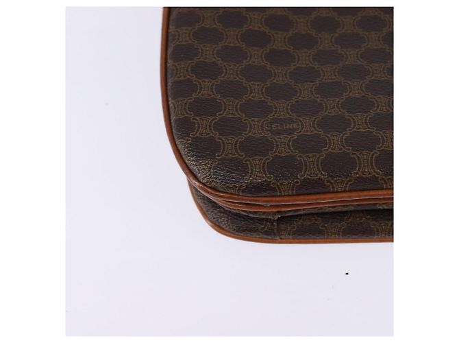 Céline CELINE Macadam Canvas Schultertasche aus PVC-Leder in Braun und Gold Auth 128916 Golden - Ansicht 16