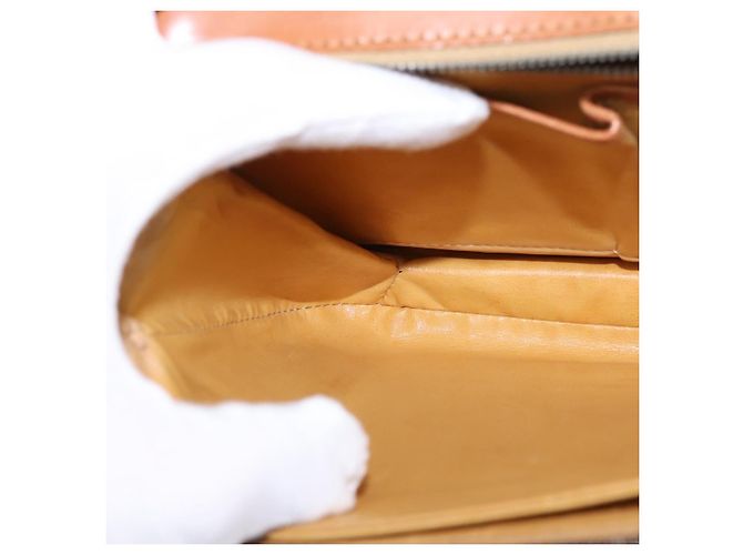 Céline CELINE Macadam Canvas Schultertasche aus PVC-Leder in Braun und Gold Auth 128916 Golden - Ansicht 21