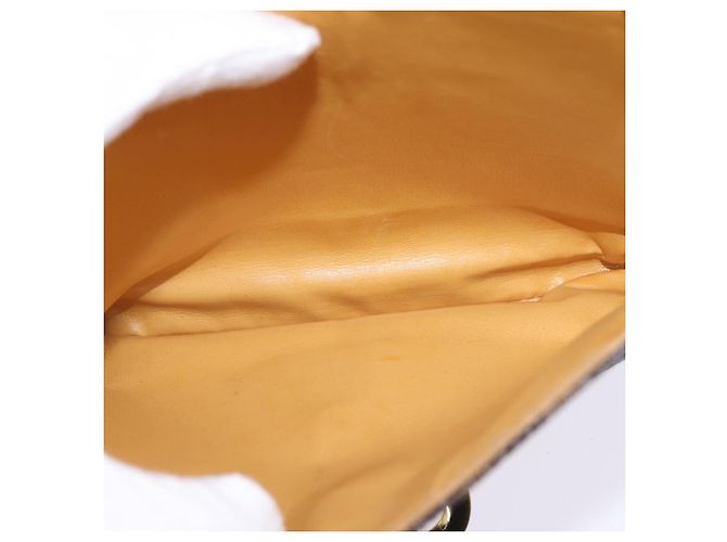 Céline CELINE Macadam Canvas Schultertasche aus PVC-Leder in Braun und Gold Auth 128916 Golden - Ansicht 22