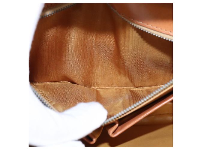 Céline CELINE Macadam Canvas Schultertasche aus PVC-Leder in Braun und Gold Auth 128916 Golden - Ansicht 23