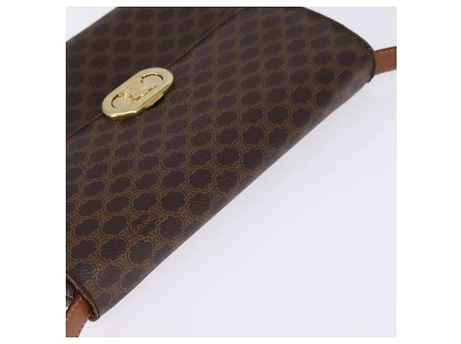 Céline CELINE Macadam Canvas Schultertasche aus PVC-Leder in Braun und Gold Auth 128916 Golden - Ansicht 6