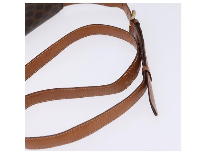 Céline CELINE Macadam Canvas Schultertasche aus PVC-Leder in Braun und Gold Auth 128916 Golden - Ansicht 7
