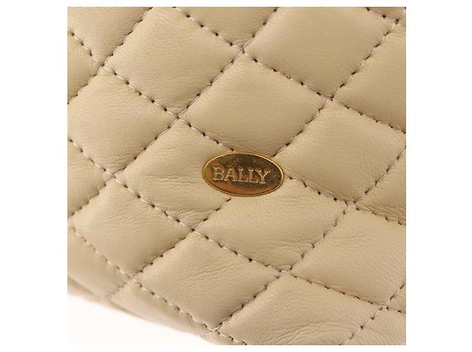 BALLY Borsa a Spalla in Pelle Beige Oro Auth 143330 D'oro - vista 17