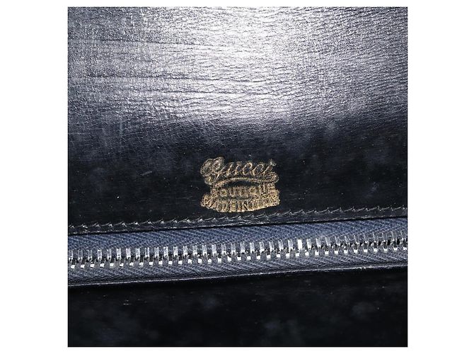 Borsa a Spalla in Pelle Blu Navy Oro Auth BA6320 di GUCCI D'oro - vista 18