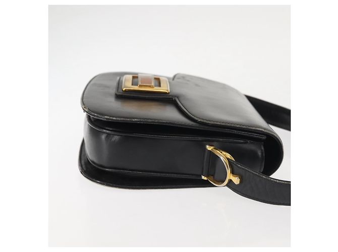 Borsa a Spalla in Pelle Blu Navy Oro Auth BA6320 di GUCCI D'oro - vista 3