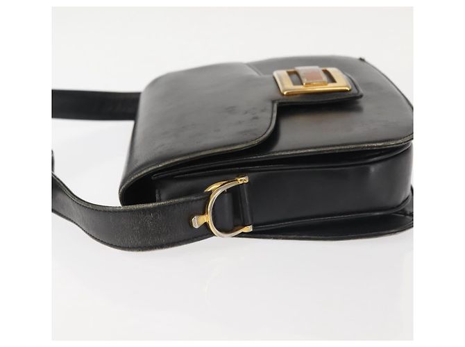Borsa a Spalla in Pelle Blu Navy Oro Auth BA6320 di GUCCI D'oro - vista 4