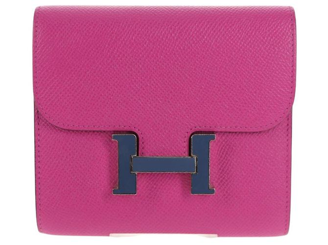 Hermès HERMES Kompakte Constance Geldbörse Leder Lila Rosa Auth 142362M - Ansicht 13
