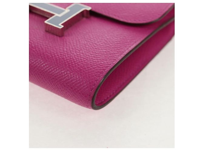 Hermès HERMES Kompakte Constance Geldbörse Leder Lila Rosa Auth 142362M - Ansicht 15