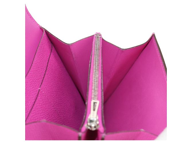 Hermès HERMES Kompakte Constance Geldbörse Leder Lila Rosa Auth 142362M - Ansicht 23