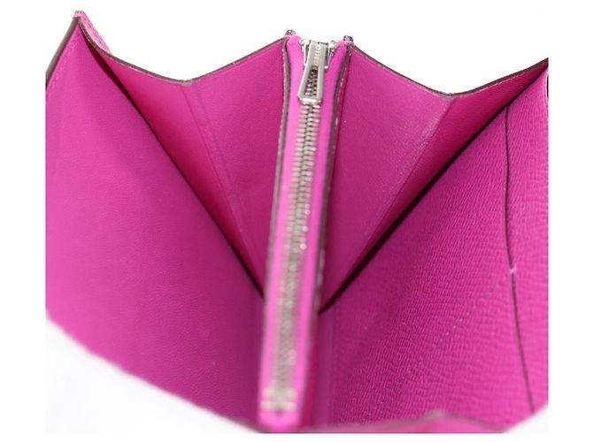Hermès HERMES Kompakte Constance Geldbörse Leder Lila Rosa Auth 142362M - Ansicht 24