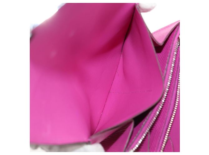 Hermès HERMES Kompakte Constance Geldbörse Leder Lila Rosa Auth 142362M - Ansicht 26