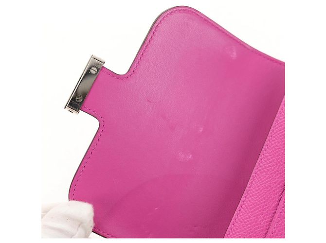 Hermès HERMES Kompakte Constance Geldbörse Leder Lila Rosa Auth 142362M - Ansicht 8