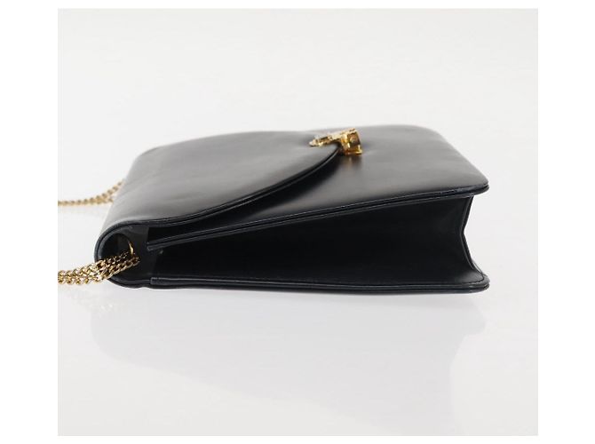 Borsa a spalla in pelle Christian Dior, blu navy, oro, autentica BA6234 D'oro - vista 4