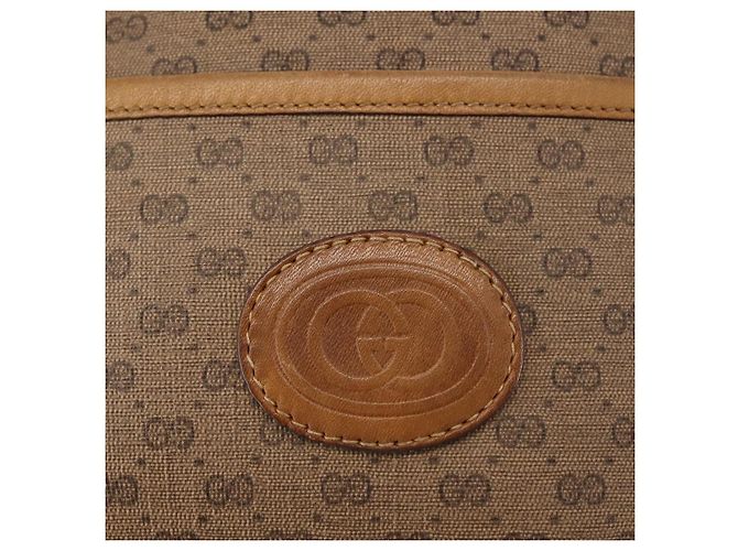 Gucci Borsa a Spalla Micro GG Supreme PVC Beige Oro 001 904 0791 Auth BA6122 D'oro - vista 18