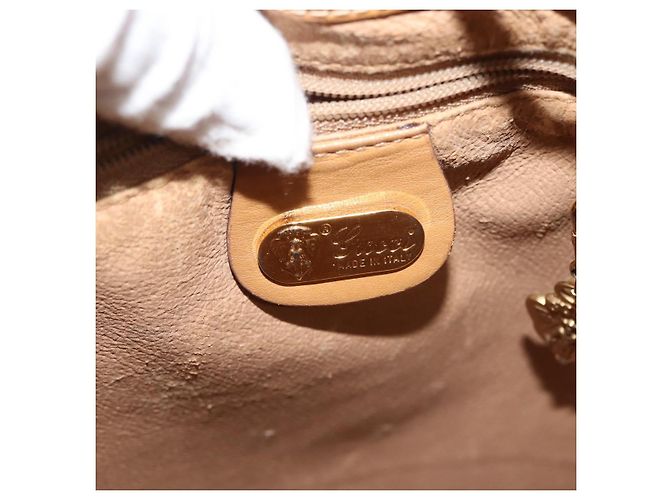 Gucci Borsa a Spalla Micro GG Supreme PVC Beige Oro 001 904 0791 Auth BA6122 D'oro - vista 19