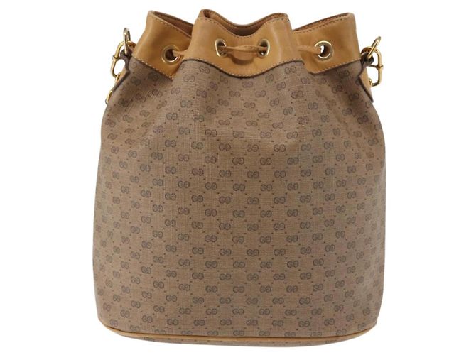 Gucci Borsa a Spalla Micro GG Supreme PVC Beige Oro 001 904 0791 Auth BA6122 D'oro - vista 2