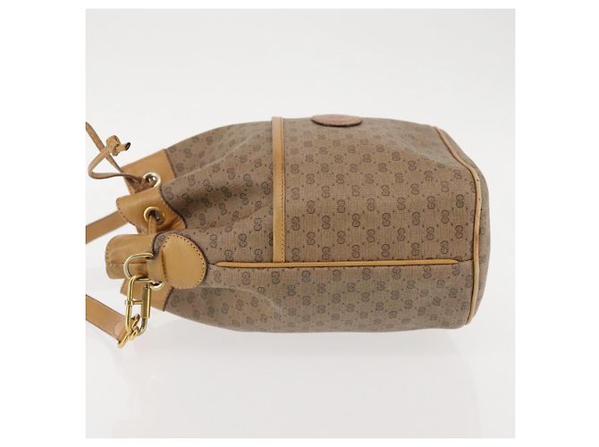 Gucci Borsa a Spalla Micro GG Supreme PVC Beige Oro 001 904 0791 Auth BA6122 D'oro - vista 4