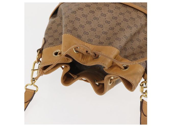 Gucci Borsa a Spalla Micro GG Supreme PVC Beige Oro 001 904 0791 Auth BA6122 D'oro - vista 6