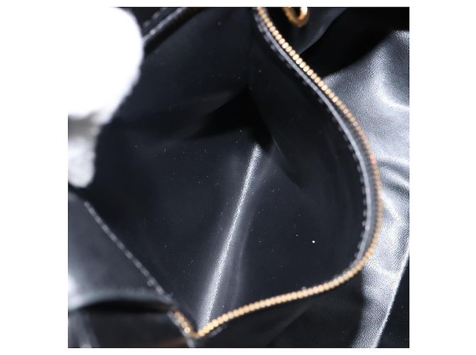 Borsa a mano Gianni Versace in pelle nera e oro Auth BA6268 Nero D'oro - vista 12