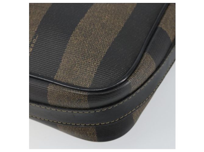 Pequin FENDI Pecan Canvas Schultertasche PVC Schwarz Braun Gold Auth hk2973 Golden - Ansicht 14