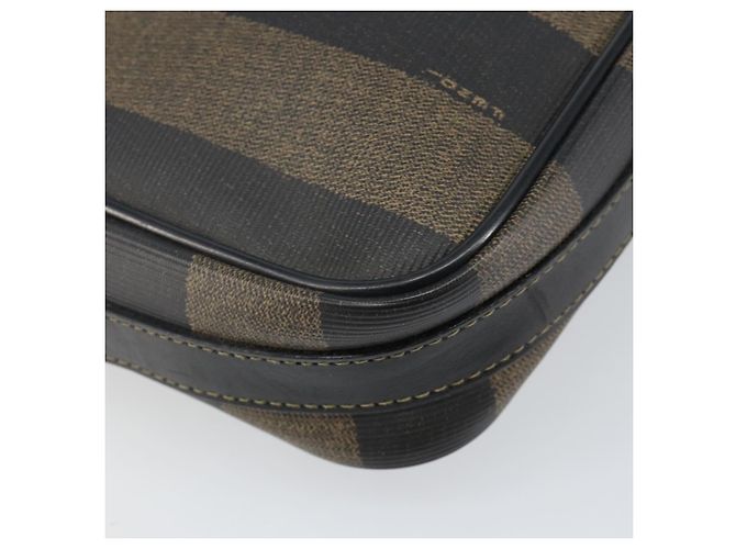 Pequin FENDI Pecan Canvas Schultertasche PVC Schwarz Braun Gold Auth hk2973 Golden - Ansicht 15