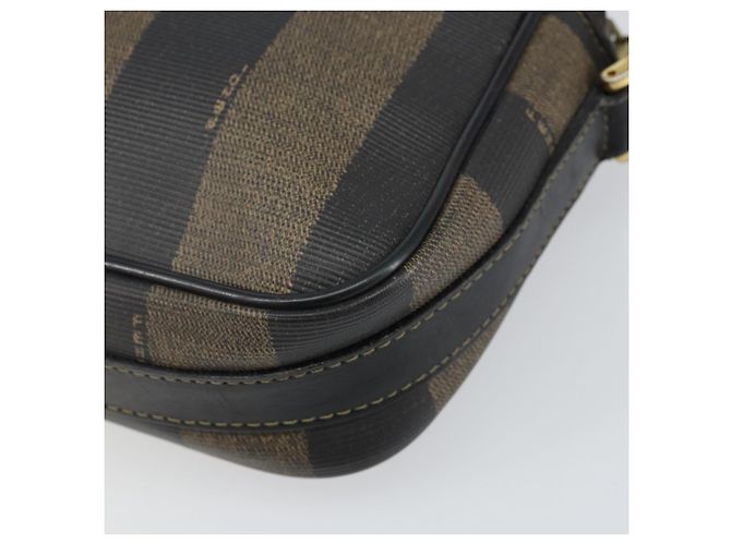Pequin FENDI Pecan Canvas Schultertasche PVC Schwarz Braun Gold Auth hk2973 Golden - Ansicht 16