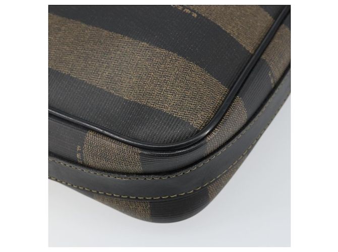 Pequin FENDI Pecan Canvas Schultertasche PVC Schwarz Braun Gold Auth hk2973 Golden - Ansicht 9