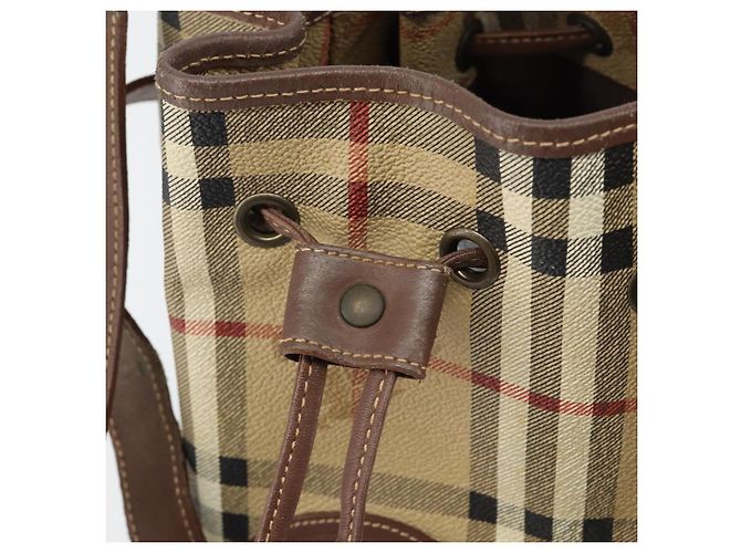 Autre Marque Borsa a Spalla Burberrys Nova Check PVC Beige Oro Auth bs29124 D'oro - vista 10