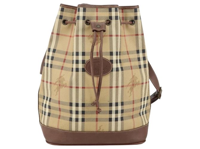 Autre Marque Borsa a Spalla Burberrys Nova Check PVC Beige Oro Auth bs29124 D'oro - vista 13