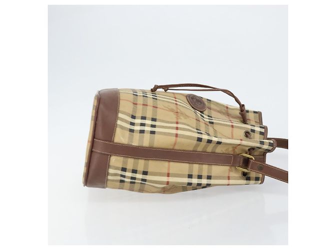 Autre Marque Borsa a Spalla Burberrys Nova Check PVC Beige Oro Auth bs29124 D'oro - vista 3