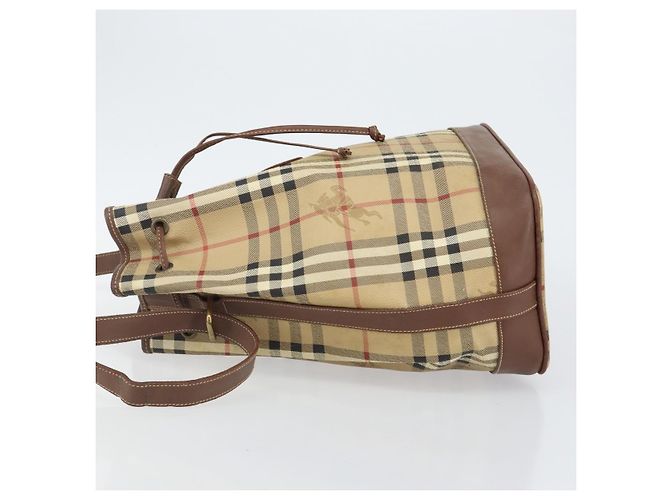 Autre Marque Borsa a Spalla Burberrys Nova Check PVC Beige Oro Auth bs29124 D'oro - vista 4