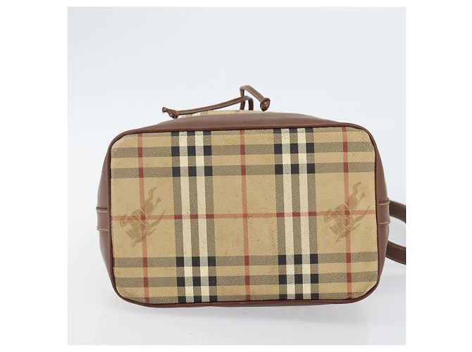 Autre Marque Borsa a Spalla Burberrys Nova Check PVC Beige Oro Auth bs29124 D'oro - vista 5