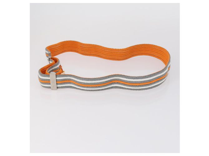 Hermès HERMES Suspensórios Cinto Lona Couro 2Set Laranja Auth bs29192 - vista 5