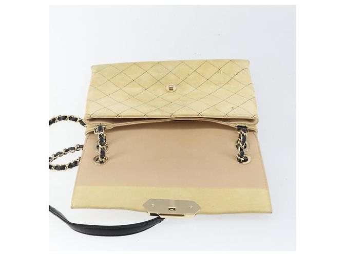 CHANEL Bolso de Hombro Matelassé de Ante Beige oro CC Auth bs29483 Dorado - vista 10