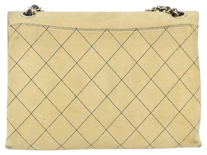 CHANEL Bolso de Hombro Matelassé de Ante Beige oro CC Auth bs29483 Dorado - vista 2