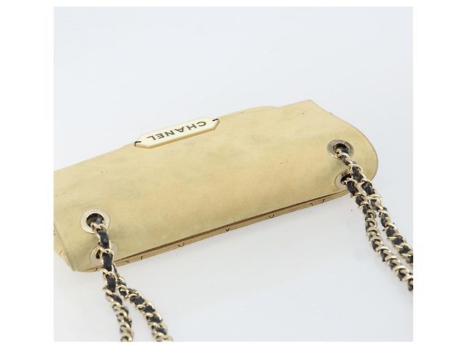 CHANEL Bolso de Hombro Matelassé de Ante Beige oro CC Auth bs29483 Dorado - vista 6