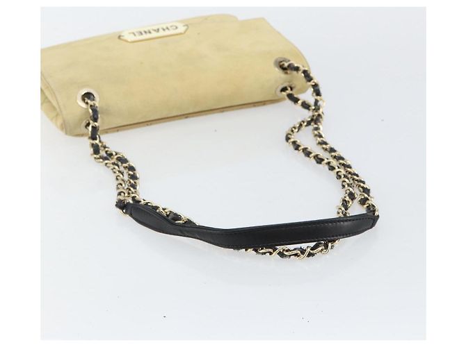 CHANEL Bolso de Hombro Matelassé de Ante Beige oro CC Auth bs29483 Dorado - vista 7