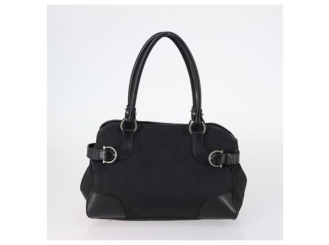 Bolsa Salvatore Ferragamo em couro e lona 4 peças bege preto marinho Auth bs29564 Azul marinho - vista 12