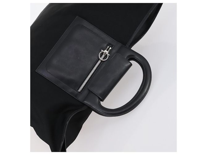 Bolsa Salvatore Ferragamo em couro e lona 4 peças bege preto marinho Auth bs29564 Azul marinho - vista 4