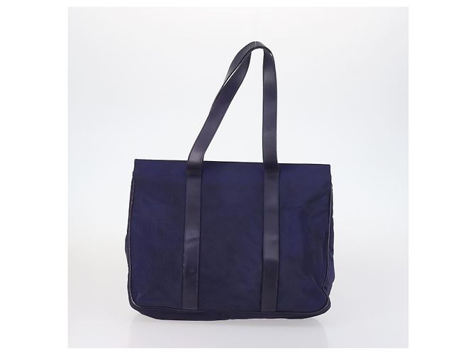 Bolsa Salvatore Ferragamo em couro e lona 4 peças bege preto marinho Auth bs29564 Azul marinho - vista 8