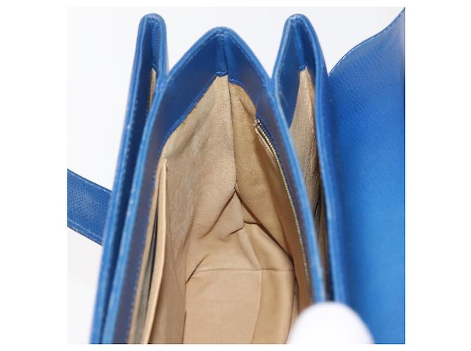 Bolsa MCM de couro azul e dourado Auth BA6222 - vista 19
