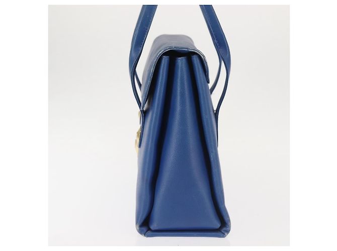 Bolsa MCM de couro azul e dourado Auth BA6222 - vista 3