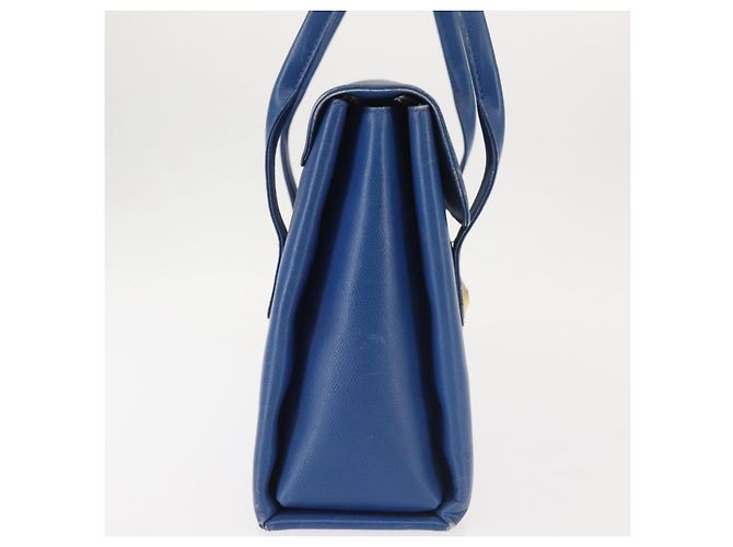 Bolsa MCM de couro azul e dourado Auth BA6222 - vista 4
