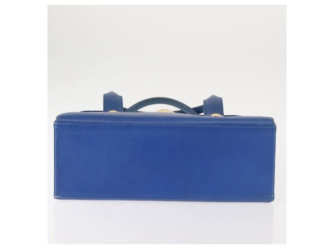 Bolsa MCM de couro azul e dourado Auth BA6222 - vista 5