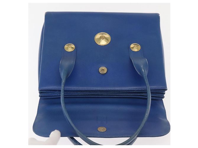 Bolsa MCM de couro azul e dourado Auth BA6222 - vista 9