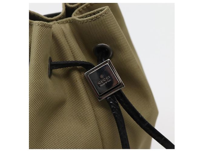 GUCCI Bolsa de cordón de nailon beige 039 0973 Auth hk3094 - vista 10