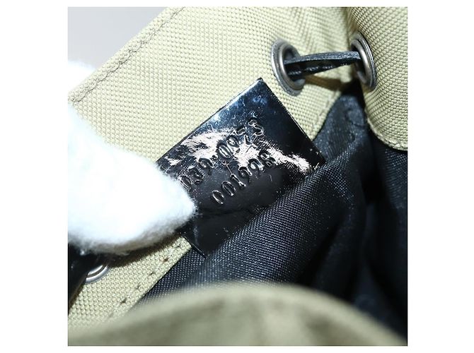 GUCCI Bolsa de cordón de nailon beige 039 0973 Auth hk3094 - vista 12