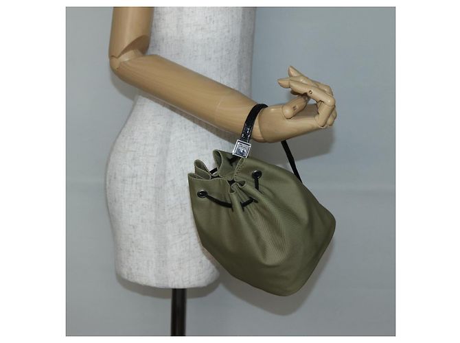 GUCCI Bolsa de cordón de nailon beige 039 0973 Auth hk3094 - vista 20