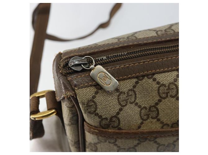 Borsa a Spalla Gucci GG Supreme Web Sherry Line Beige Oro 89 02 032 Auth bs29622 D'oro - vista 18