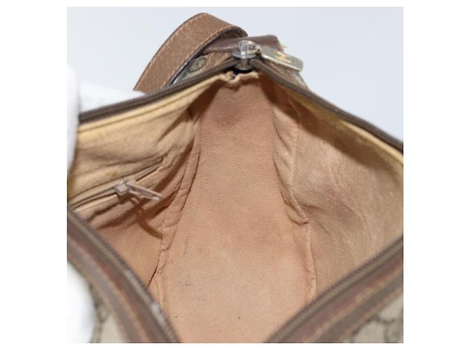 Borsa a Spalla Gucci GG Supreme Web Sherry Line Beige Oro 89 02 032 Auth bs29622 D'oro - vista 20